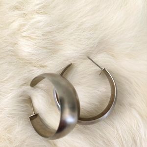 Silver circle earrings